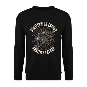 Sagittarius Energy Positivity Constellation - Unisex Sweatshirt - black - Front - Alina (178cm) & Michal (187cm)