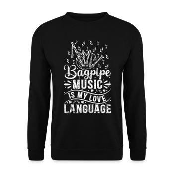 Bagpipe Music Is My Love Language - Bagpipe Musici - Unisex Sweatshirt - black - Front - Alina (178cm) & Michal (187cm)