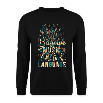 Bagpiper - Bagpipe Music Is My Love Language - Unisex Sweatshirt - black - Front - Alina (178cm) & Michal (187cm)