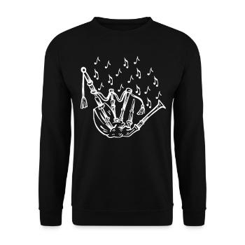 Bagpipe With Music Notes Bagpipe Player Bagpiper - Unisex Sweatshirt - black - Front - Alina (178cm) & Michal (187cm)