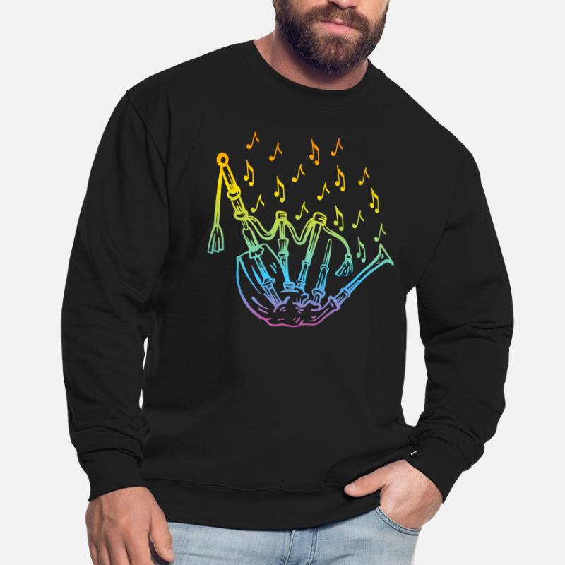 Cornemuse avec notes de musique Cornemuse Musicien de cornemuse Sweat-shirt Unisexe