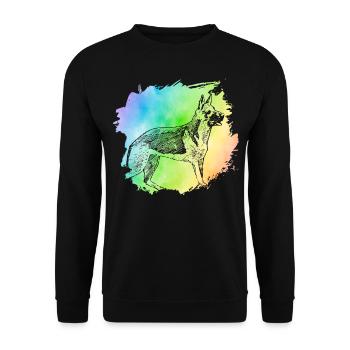 German Shepherd - Unisex Sweatshirt - black - Front - Alina (178cm) & Michal (187cm)