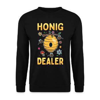 Honig Dealer Bienenzüchter Bienenflüsterer Bienen - Unisex Pullover - Schwarz - Vorne - Alina (178cm) & Michal (187cm)