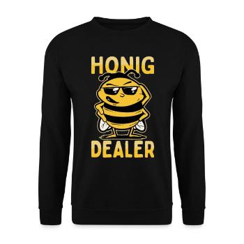 Honig Dealer Bienenzüchter Bienenflüsterer Bienen - Unisex Pullover - Schwarz - Vorne - Alina (178cm) & Michal (187cm)