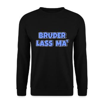 Bruder lass ma - Unisex Pullover - Schwarz - Vorne - Alina (178cm) & Michal (187cm)
