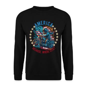 American Patriotic USA Design - Unisex Sweatshirt - black - Front - Alina (178cm) & Michal (187cm)