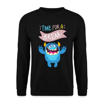 Funny-Monster Motivational Quote Be-Happy Quote - Unisex Sweatshirt - black - Front - Alina (178cm) & Michal (187cm)