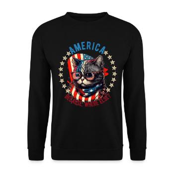 American Patriotic USA Design - Unisex Sweatshirt - black - Front - Alina (178cm) & Michal (187cm)