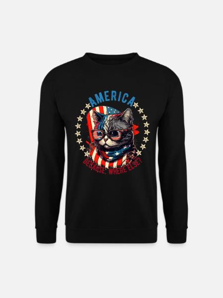 American Patriotic USA Design - Unisex Sweatshirt - black