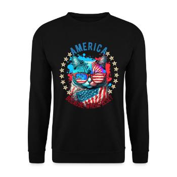 American Patriotic USA Design - Unisex Sweatshirt - black - Front - Alina (178cm) & Michal (187cm)