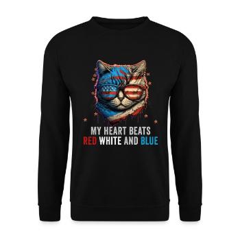 American Patriotic USA Design - Unisex Sweatshirt - black - Front - Alina (178cm) & Michal (187cm)