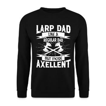Larp Dad Like A Regular Dad But More Axellent - Unisex Sweatshirt - black - Front - Alina (178cm) & Michal (187cm)
