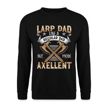 Larp Dad Like A Regular Dad But More Axellent - Unisex Sweatshirt - black - Front - Alina (178cm) & Michal (187cm)
