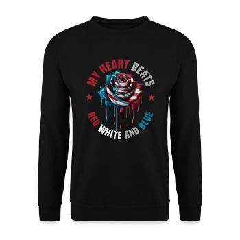 Amerikanisch Patriotisch USA Design - Unisex Pullover - Schwarz - Vorne - Alina (178cm) & Michal (187cm)