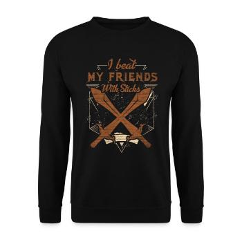 I Beat My Friends With Sticks RPG LARP - Unisex Sweatshirt - black - Front - Alina (178cm) & Michal (187cm)