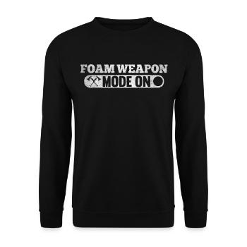 Foam Weapon Mode On Rollenspiel LARP - Unisex Pullover - Schwarz - Vorne - Alina (178cm) & Michal (187cm)
