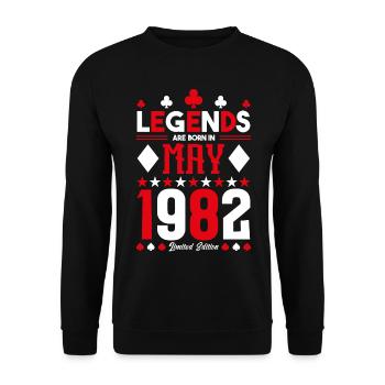 birthday gift May 1982. card games . May - Unisex Sweatshirt - black - Front - Alina (178cm) & Michal (187cm)
