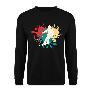Silhouette de skieur - Sweat-shirt Unisexe - noir - Devant - Alina (178cm) & Michal (187cm)