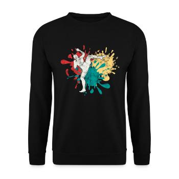 MMA Arts Martiaux Silhouette - Sweat-shirt Unisexe - noir - Devant - Alina (178cm) & Michal (187cm)