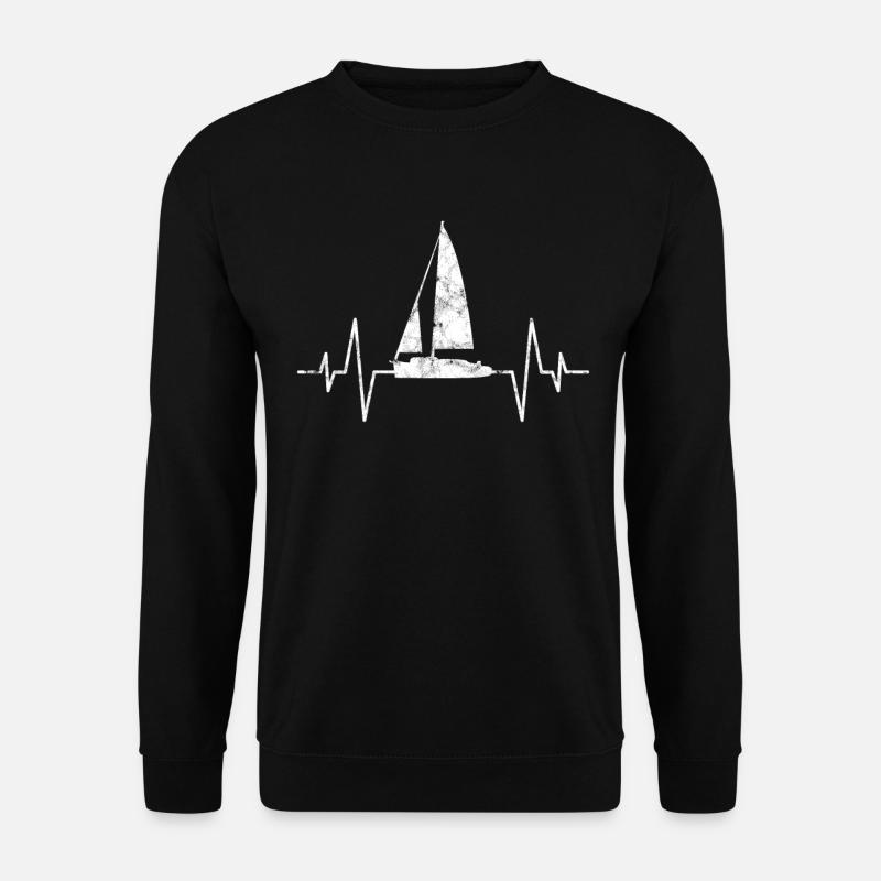 Segelboot Herzschlag - Unisex Pullover - Schwarz