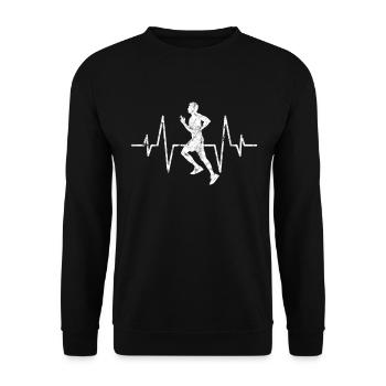 Jogging Jogger heartbeat - Unisex Sweatshirt - black - Front - Alina (178cm) & Michal (187cm)