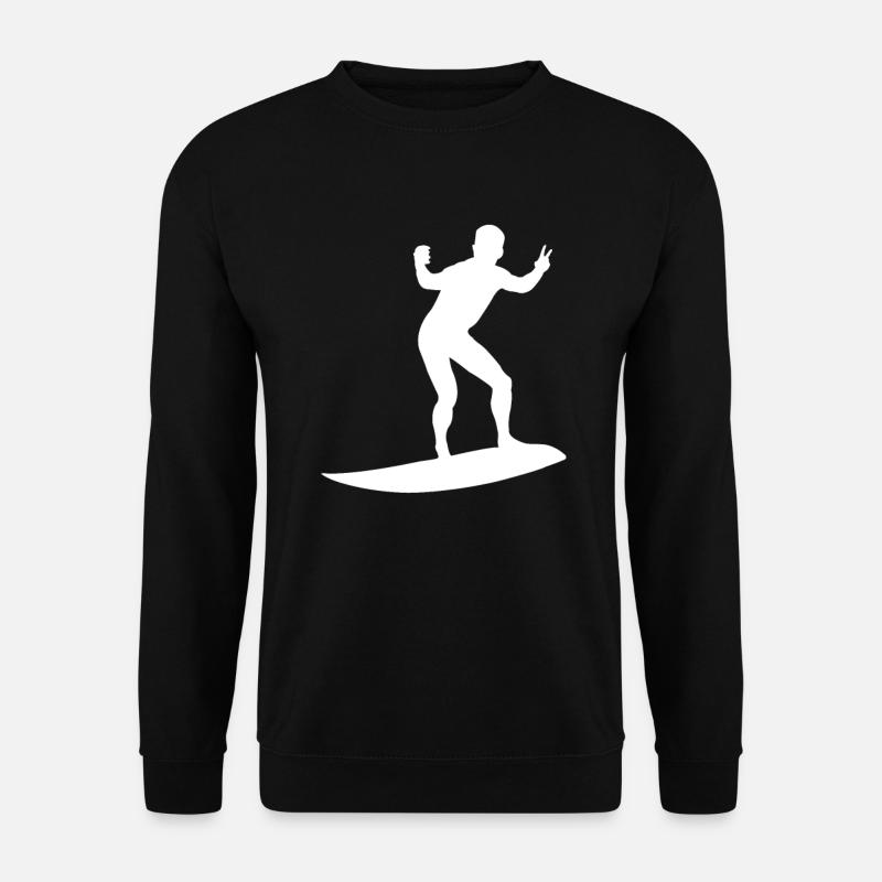 Silhouette de surfeur - Sweat-shirt Unisexe - noir