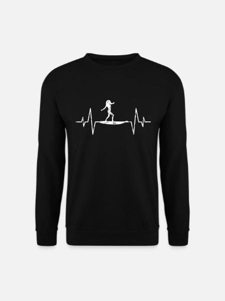 Surfen Surferin Herzschlag - Unisex Pullover - Schwarz