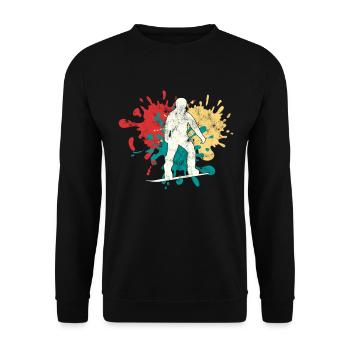 Silhouette de snowboard - Sweat-shirt Unisexe - noir - Devant - Alina (178cm) & Michal (187cm)