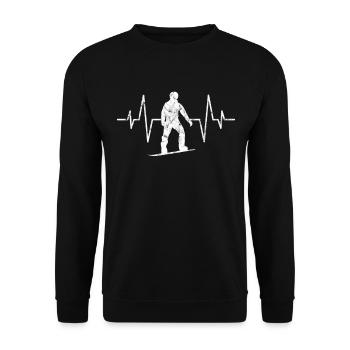 Snowboard heartbeat - Unisex Sweatshirt - black - Front - Alina (178cm) & Michal (187cm)