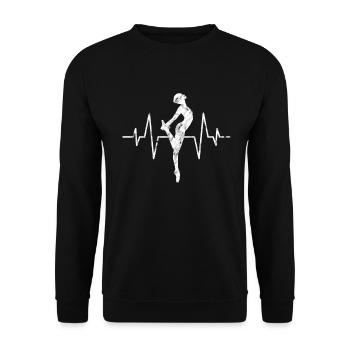 Tanzen Tänzerin Herzschlag - Unisex Pullover - Schwarz - Vorne - Alina (178cm) & Michal (187cm)
