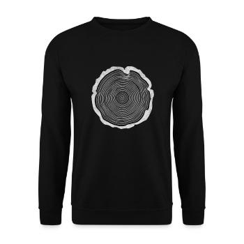 Wood Tree Trunk Cross Section Lumberjack - Unisex Sweatshirt - black - Front - Alina (178cm) & Michal (187cm)