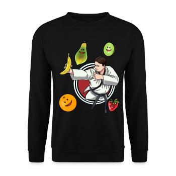 Self-Défense Vitamines Fruit Judo Fruit Victoire - Sweat-shirt Unisexe - noir - Devant - Alina (178cm) & Michal (187cm)