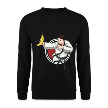 Fruit Fruits Banana Karate Fighter Judo Child - Unisex Sweatshirt - black - Front - Alina (178cm) & Michal (187cm)