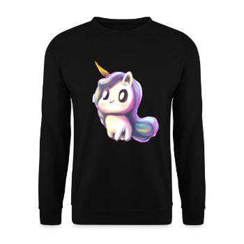Mignon bébé licorne - Sweat-shirt Unisexe - noir - Devant - Alina (178cm) & Michal (187cm)