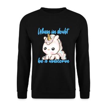 Soyez toujours une licorne - Sweat-shirt Unisexe - noir - Devant - Alina (178cm) & Michal (187cm)