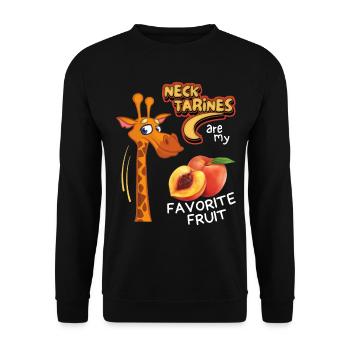 Giraffe lustiger Spruch, Comic-Giraffe, Wortspiel, - Unisex Pullover - Schwarz - Vorne - Alina (178cm) & Michal (187cm)