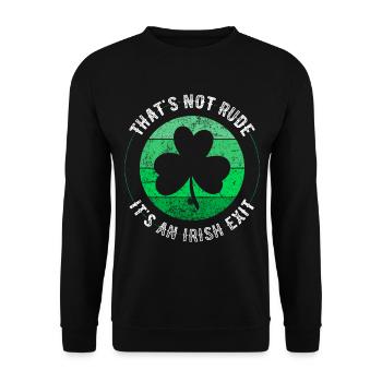 Irish Exit Saint Patrick's Day Retro Clover - Unisex Sweatshirt - black - Front - Alina (178cm) & Michal (187cm)