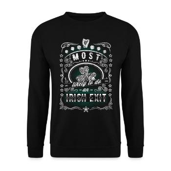Irish Exit Saint Patrick's Day Vintage Gift - Unisex Sweatshirt - black - Front - Alina (178cm) & Michal (187cm)