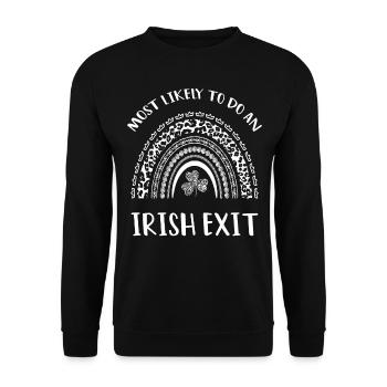 Irish Exit Saint Patrick's Day Rainbow Gift - Unisex Sweatshirt - black - Front - Alina (178cm) & Michal (187cm)
