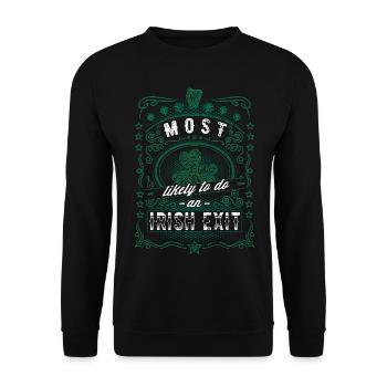 Irish Exit Saint Patrick's Day Vintage Shamrock - Unisex Sweatshirt - black - Front - Alina (178cm) & Michal (187cm)