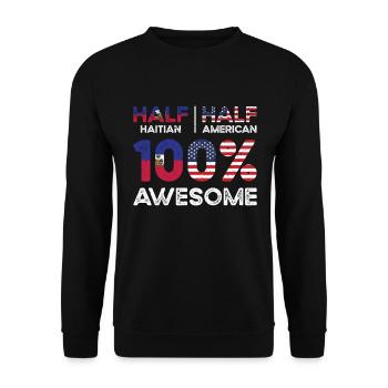 Moitié haïtien haïtien américain USA - Sweat-shirt Unisexe - noir - Devant - Alina (178cm) & Michal (187cm)