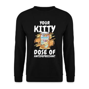 Antidepressivum Kätzchen Medizin Katzenbesitzer - Unisex Pullover - Schwarz - Vorne - Alina (178cm) & Michal (187cm)