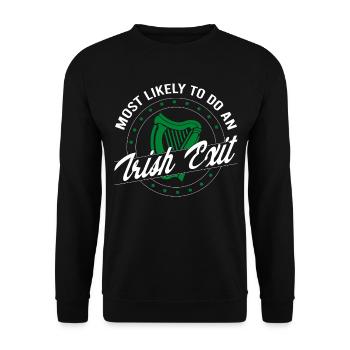 Most Likely To Do An Irish Exit Saint Patrick Day - Unisex Sweatshirt - black - Front - Alina (178cm) & Michal (187cm)