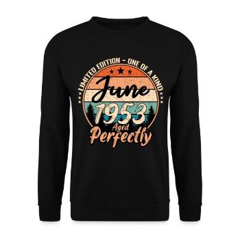 June 1953 anniversary 1953 legends June - Unisex Sweatshirt - black - Front - Alina (178cm) & Michal (187cm)