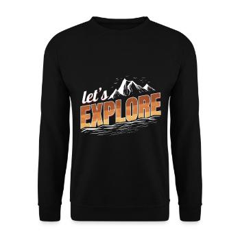 Logo Let's Explore On Camping - Unisex Pullover - Schwarz - Vorne - Alina (178cm) & Michal (187cm)