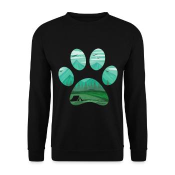 Tente de camping dans une patte de chien sur le camping - Sweat-shirt Unisexe - noir - Devant - Alina (178cm) & Michal (187cm)