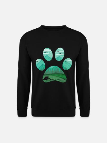 Camping Tent In A Dog Paw On Camping - Unisex Pullover - Schwarz