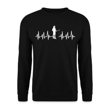 Angling - Unisex Sweatshirt - black - Front - Alina (178cm) & Michal (187cm)