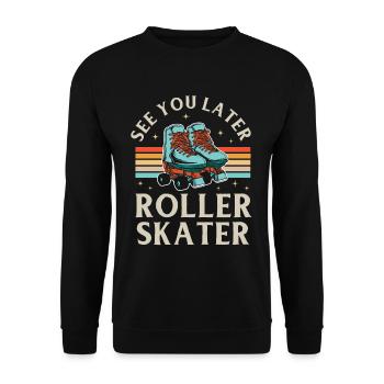 Inline Skate Cadeau Rollskates Roller 70s - Sweat-shirt Unisexe - noir - Devant - Alina (178cm) & Michal (187cm)