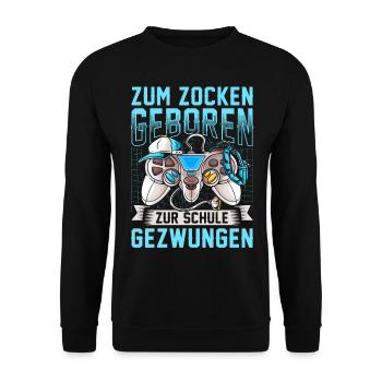 Zocken - Unisex Pullover - Schwarz - Vorne - Alina (178cm) & Michal (187cm)